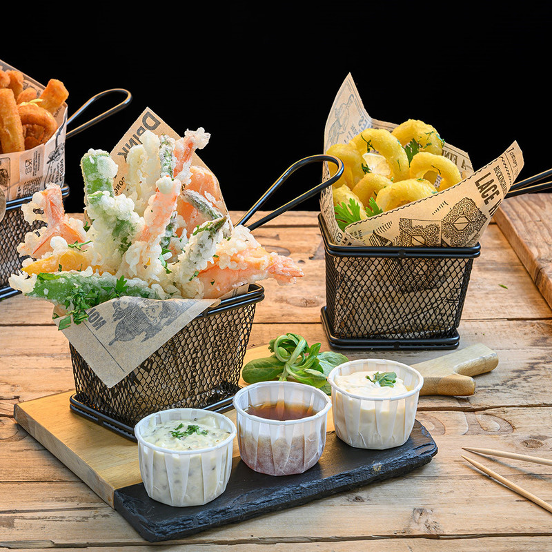 Servirna jeklena mrežasta košarica ČRNA Fi: 10 x 7,8 x 7 cm (6 kosov) vse-za-bar/228.76.IMG-04