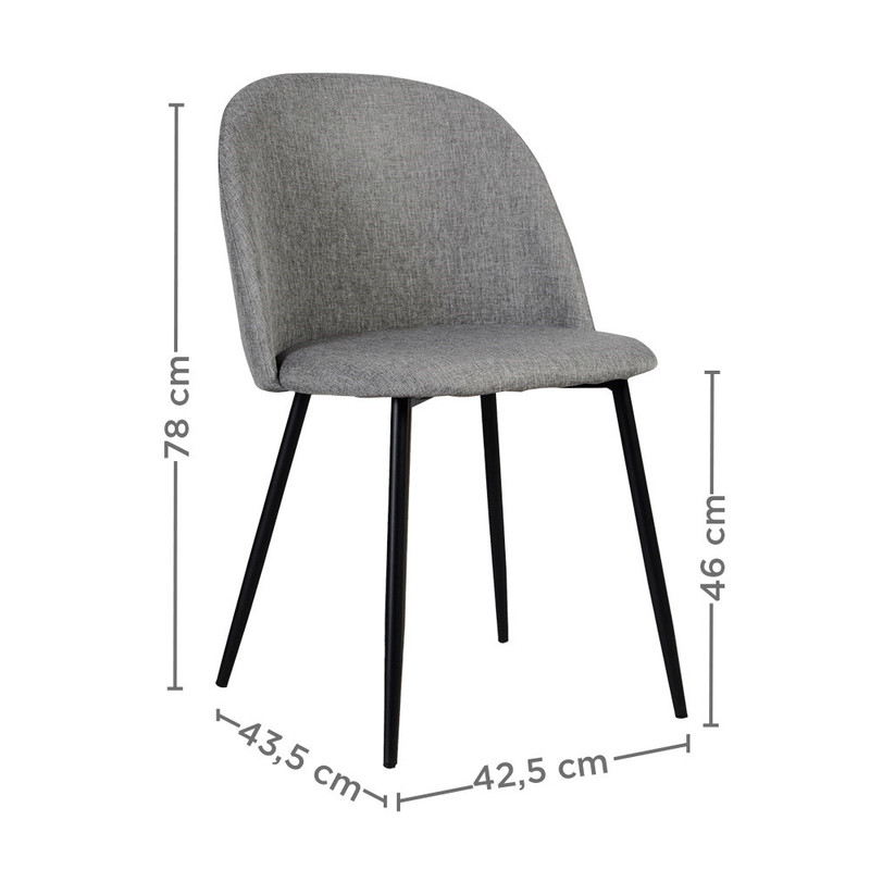 Oblazinjen stol SUPRA-TEK, SIV  52 x 50 x 78 cm (4 kosi) vse-za-bar/270.67.IMG-06